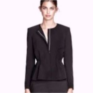 H&M black crop peplum blazer, size 2